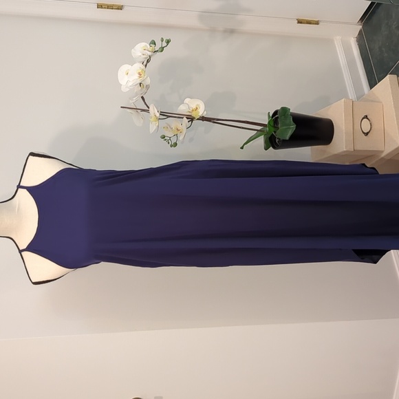 NWT - Blue Women's Cami Maxi Dress Sleeveless V Neck Solid Dress - Picture 8 of 13